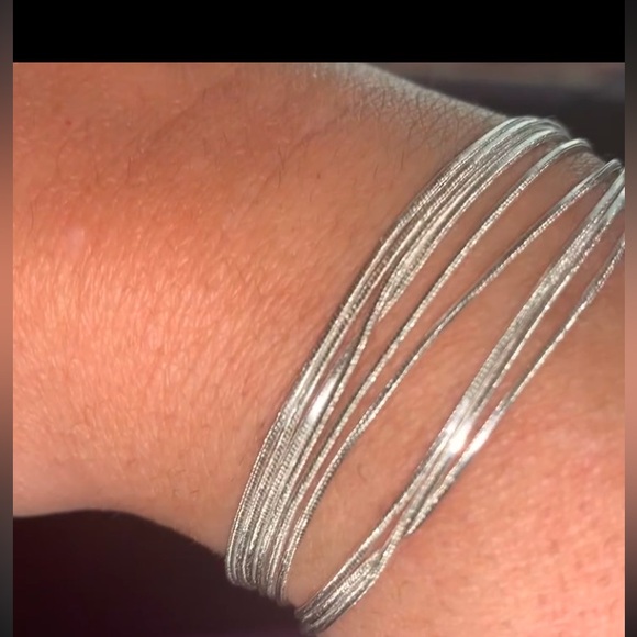 925 Sterling Silver Triple Loop Serpentine Bone Bracelet Wrist & Ankle bracelet - Picture 14 of 15